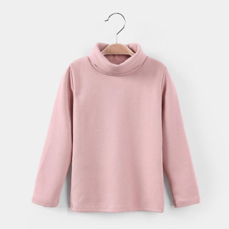 Mädchen-Unterhemd, halbhoher Kragen, Pullover, Oberteil, Kinder, einfarbiges Hemd 140 rosa von Joom DACH