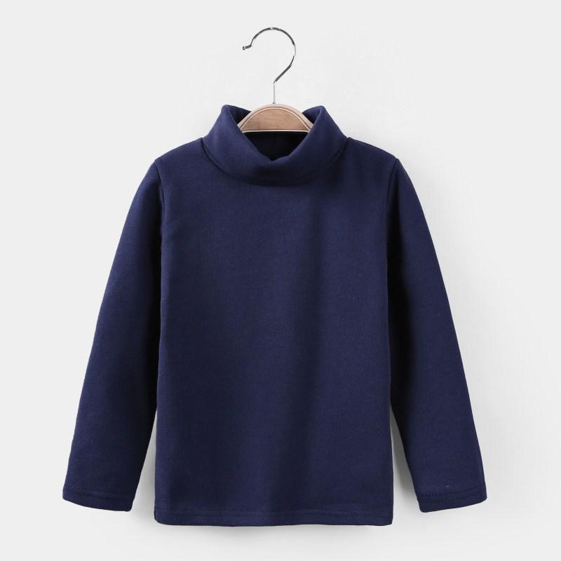 Mädchen-Unterhemd, halbhoher Kragen, Pullover, Oberteil, Kinder, einfarbiges Hemd 160 navy blau von Joom DACH