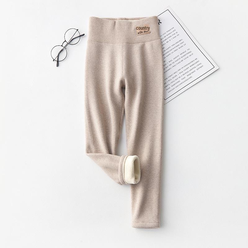 Mädchen Warme Fleece Leggings für Herbst & Winter - Kinderhosen mit hohem Bund 150 cm von Joom DACH