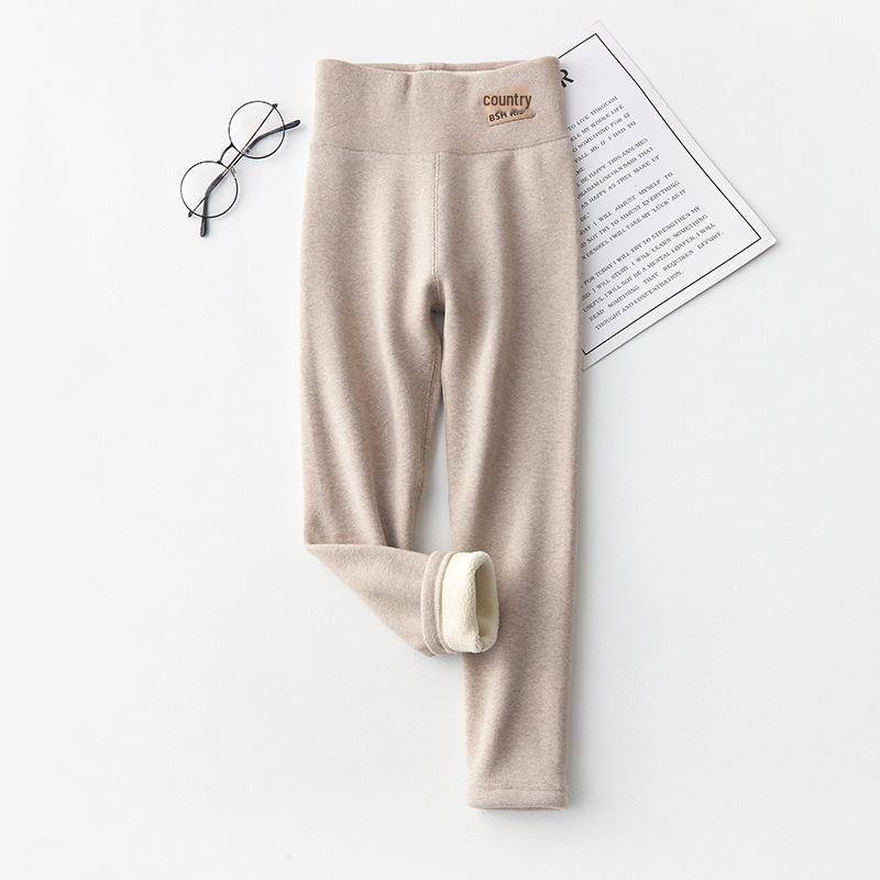 Mädchen Warme Fleece Leggings für Herbst & Winter - Kinderhosen mit hohem Bund 150 cm von Joom DACH