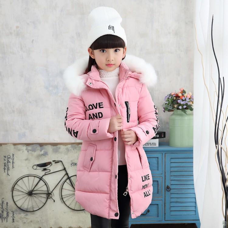 Mädchen Winter Baumwollmantel in koreanischem Stil, mittellang - Kinder- und Babyoberbekleidung 120cm rosa von Joom DACH