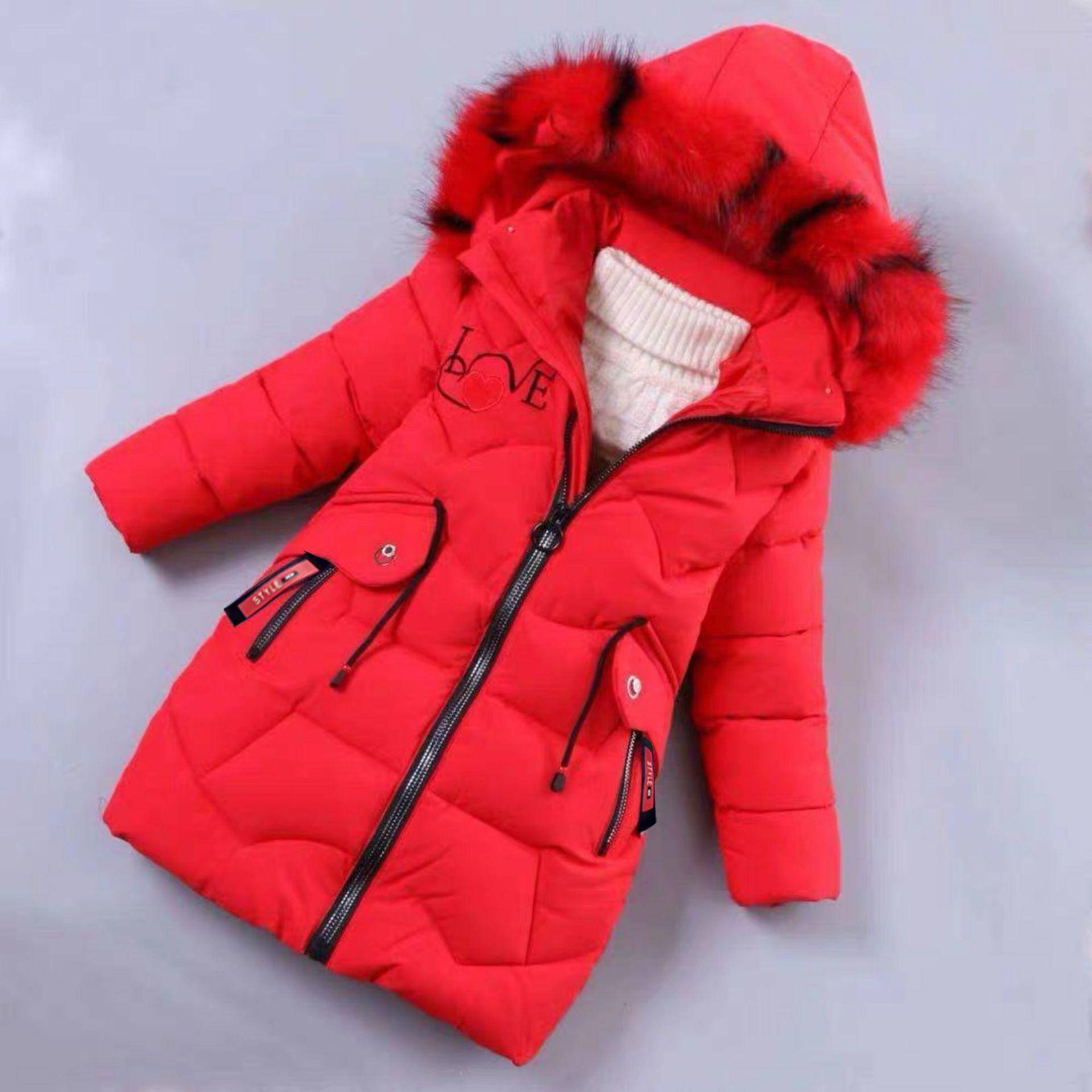 Mädchen Winterjacke Kinder verdicken Mantel Kinder Baumwolle gefütterte Kleidung Mädchen Winterjacke 160 von Joom DACH