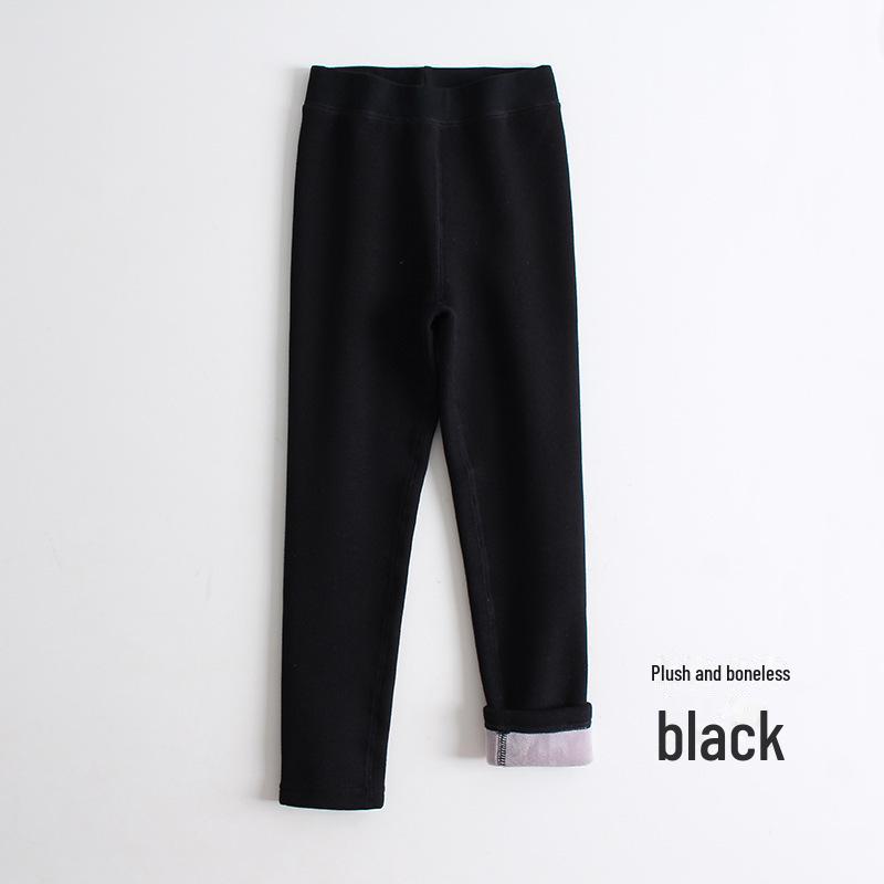 Mädchen Winterleggings mit Fleecefutter: Dicke, nahtlose, einfarbige Strumpfhosen für Herbst- und Winterbekleidung. 130cm von Joom DACH