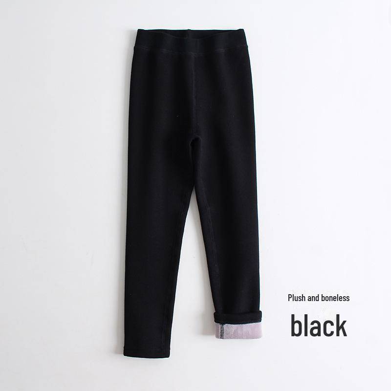 Mädchen Winterleggings mit Fleecefutter: Dicke, nahtlose, einfarbige Strumpfhosen für Herbst- und Winterbekleidung. 130cm von Joom DACH