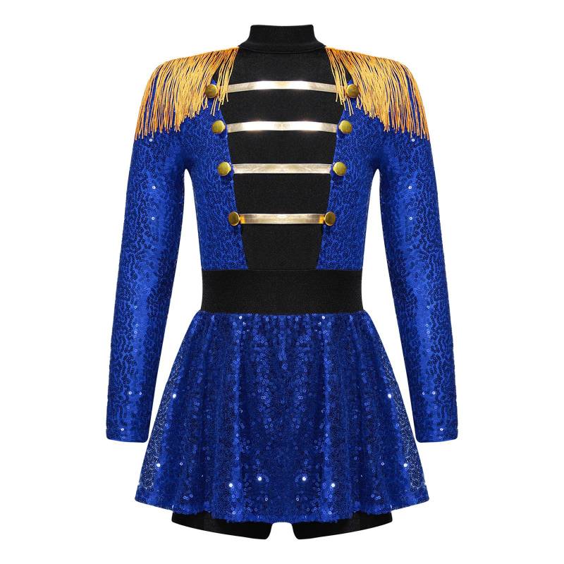 Mädchen Zirkusdirektorin Kostüm Langarm Quaste Epaulette Glänzende Pailletten Kleid Jumpsuit Halloween Tanzaufführung 11-12 Years Mädchen Zirkusdirektorin Kostüm Langarm Quaste Epaulette Glänzende Pailletten Kleid Jumpsuit Halloween Tanzaufführung 11-12 Years von Joom DACH