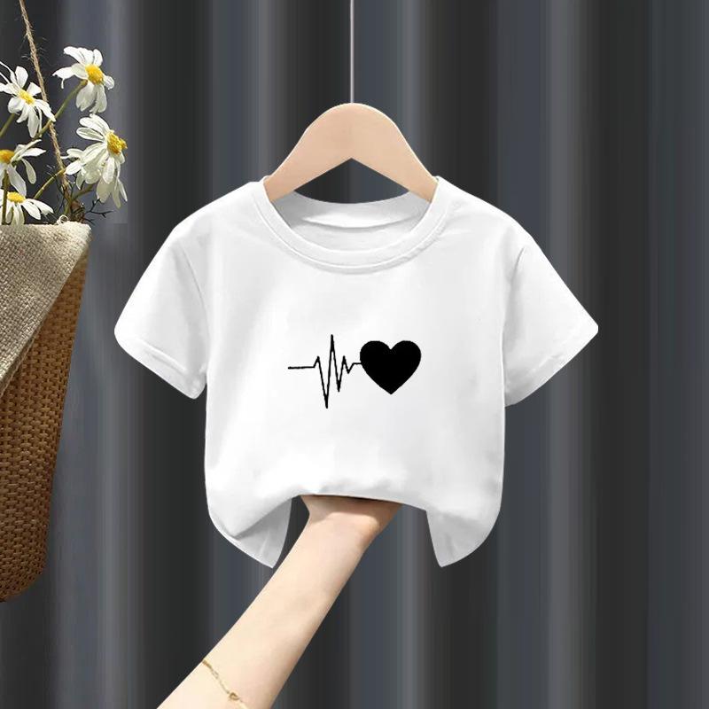 Mädchen kurzarm T-shirt Sommer Neue Reine Junge Weiß Top Sommer Große Kind Mode Kleidung Mädchen Kleidung 13T+(170cm) von Joom DACH