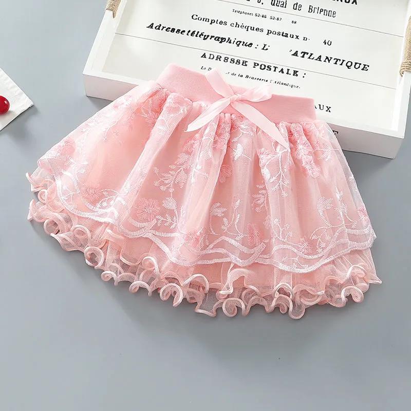 Mädchen kurzer Rock Kinderrock Frühling und Herbst Prinzessin Garn Sommerkleid 120 von Joom DACH