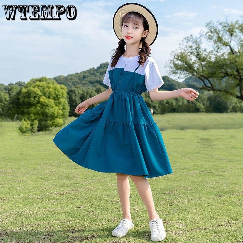 Mädchenkleider Sommermode Koreanische Version des Kinder-Freizeitrocks Sanftes Mädchen-langes Kleid 120 blau Mädchenkleider Sommermode Koreanische Version des Kinder-Freizeitrocks Sanftes Mädchen-langes Kleid 120 blau von Joom DACH