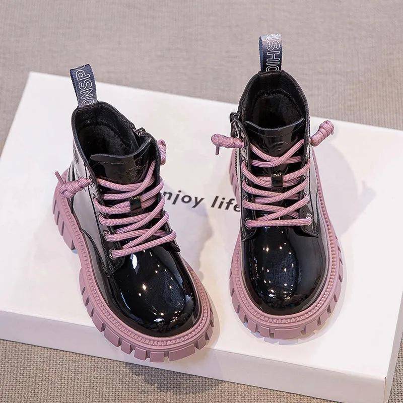 Mädchenschuhe, rosa Martin-Stiefel, neue Winter-Kinderstiefel, warme Plüsch-Babystiefel für Mädchen 33 rosa von Joom DACH