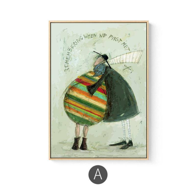 Maeham Nordic Family Glückliche Figur Leinwand Malerei Drucke Poster Rückfall Wand Kunst Poster für Morden Wohnzimmer Wohnkultur 30cm×40cm No Frame von Joom DACH