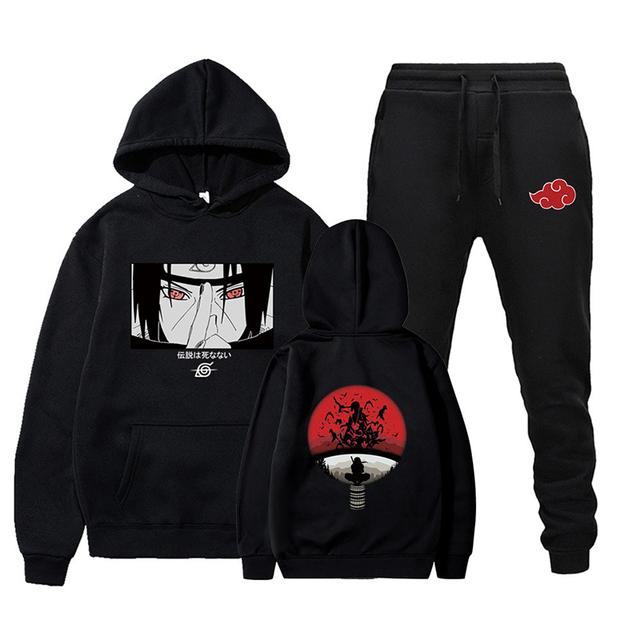 Männer 2 Stück Trainingsanzug Set Hot Anime Hoodie + Hosen Unisex Harajuku Manga Sweatsuit Kapuzenpullover + Jogginghose Jogginganzüge L von Joom DACH
