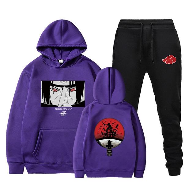 Männer 2 Stück Trainingsanzug Set Hot Anime Hoodie + Hosen Unisex Harajuku Manga Sweatsuit Kapuzenpullover + Jogginghose Jogginganzüge L von Joom DACH