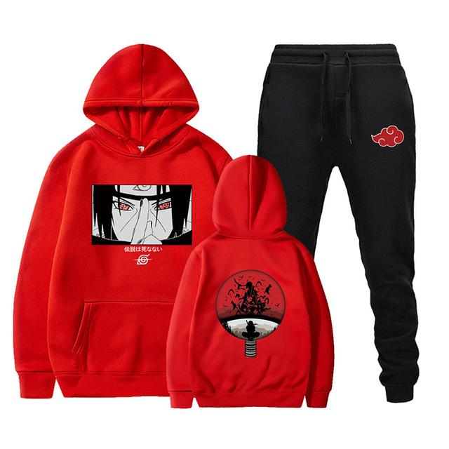 Männer 2 Stück Trainingsanzug Set Hot Anime Hoodie + Hosen Unisex Harajuku Manga Sweatsuit Kapuzenpullover + Jogginghose Jogginganzüge M von Joom DACH
