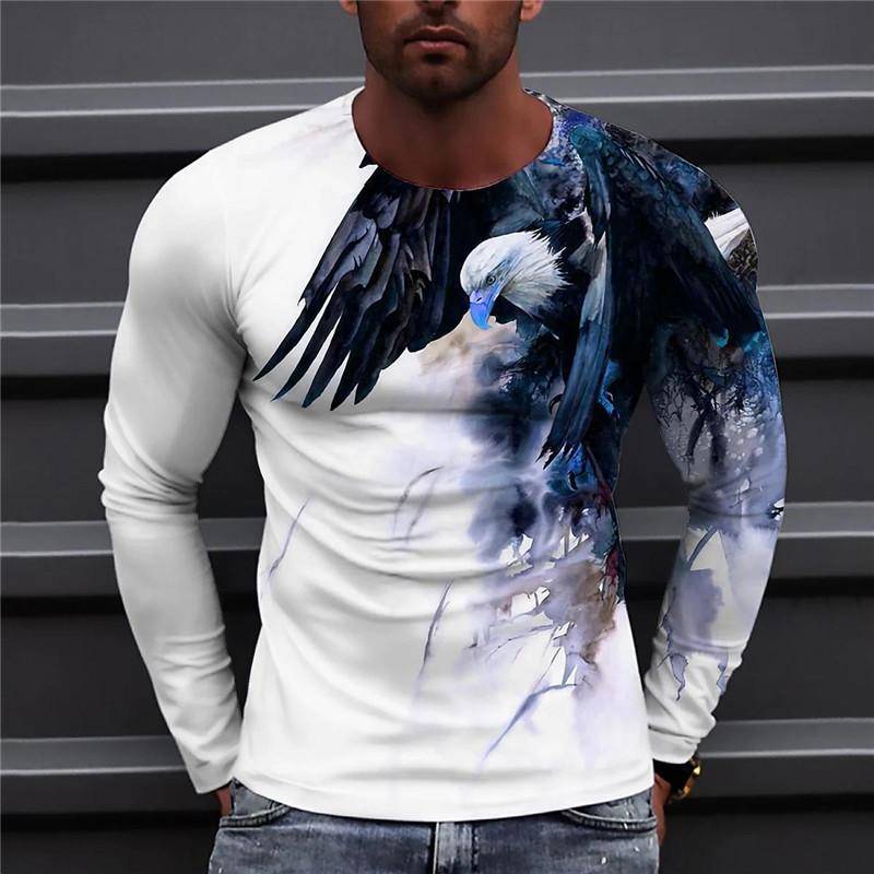 Männer Adler Handgemaltes Muster Casual T-Shirts Langarm Streetwear 3D Tier Druck Hip Hop Männlich Tops T Plus größe 6XL S Männer Adler Handgemaltes Muster Casual T-Shirts Langarm Streetwear 3D Tier Druck Hip Hop Männlich Tops T Plus größe 6XL S von Joom DACH