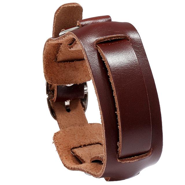 Männer Armbänder Punk Niet Breite Leder Multilayer Motorrad Radfahren Club Wrap Goth Armband Für Frauen Charme Paar Hand Schmuck von Joom DACH