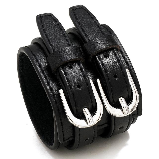 Männer Armbänder Punk Niet Breite Leder Multilayer Motorrad Radfahren Club Wrap Goth Armband Für Frauen Charme Paar Hand Schmuck von Joom DACH