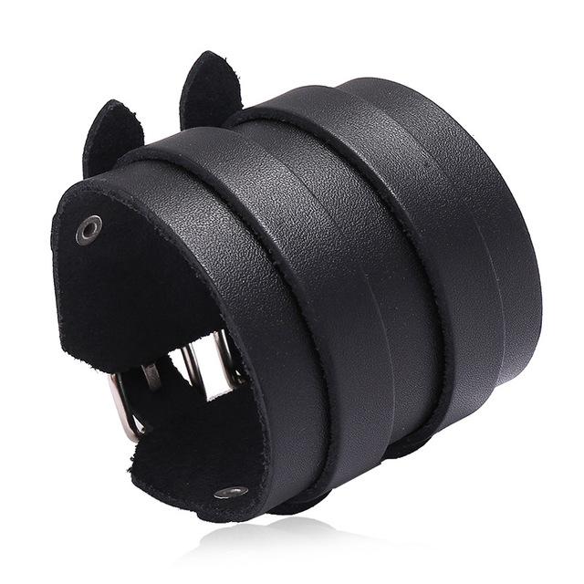 Männer Armbänder Punk Niet Breite Leder Multilayer Motorrad Radfahren Club Wrap Goth Armband Für Frauen Charme Paar Hand Schmuck von Joom DACH