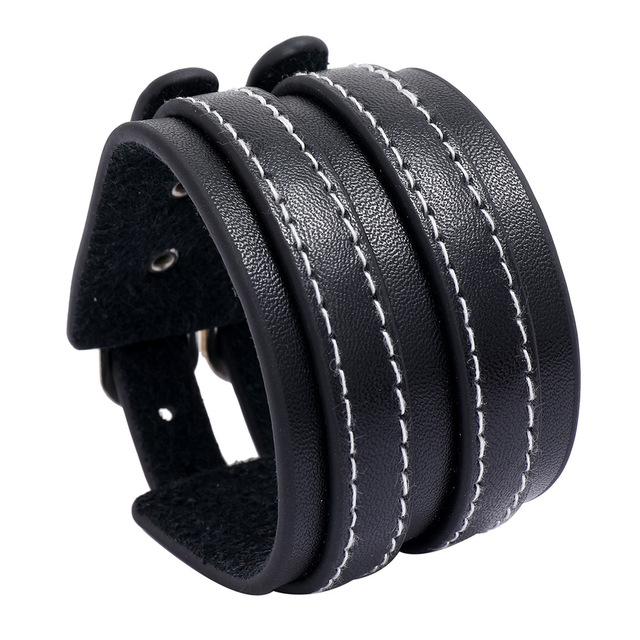 Männer Armbänder Punk Niet Breite Leder Multilayer Motorrad Radfahren Club Wrap Goth Armband Für Frauen Charme Paar Hand Schmuck von Joom DACH