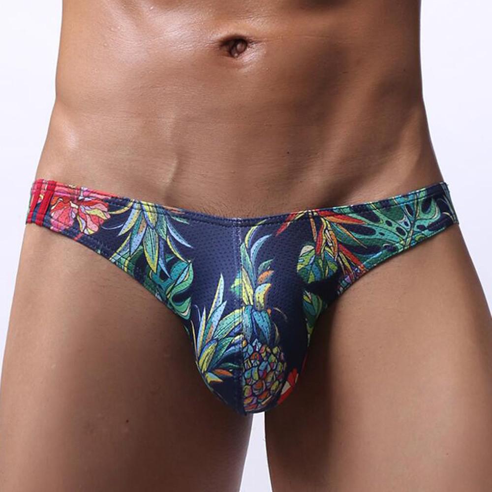 Männer Atmungsaktive Mesh Print Tangas Unterwäsche Kurze Ausbuchtung Beutel G-String Unterhose M dunkelblaue von Joom DACH