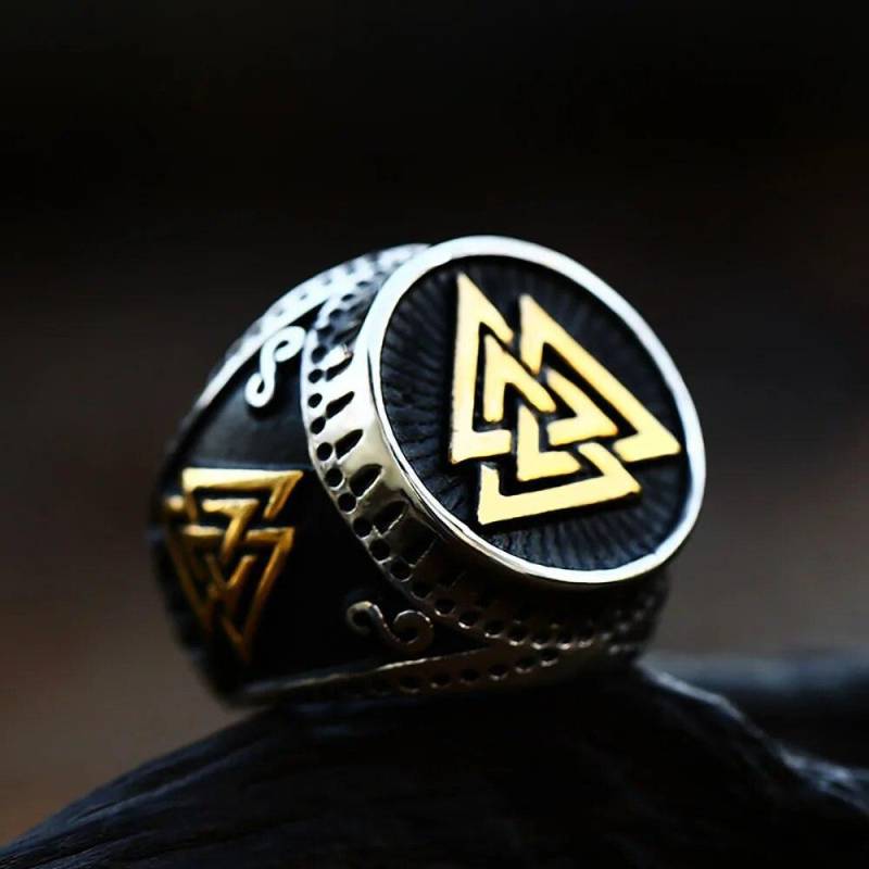 Männer Biker Nordic Viking Ringe Edelstahl Retro Nordic Ethnische Glaube Odin Viking Rune Ring Männer Amulett Schmuck 13 von Joom DACH