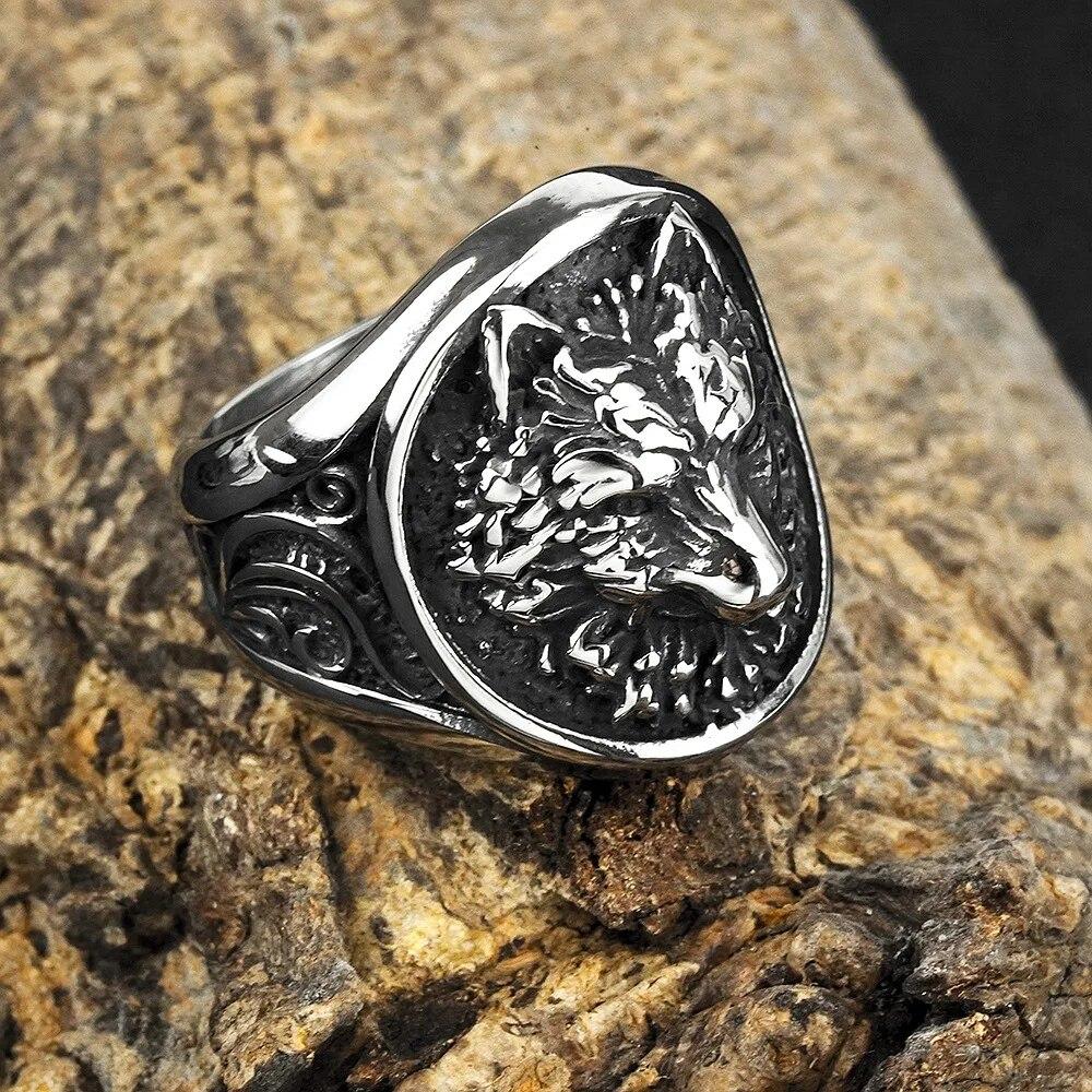 Männer Biker Nordic Viking Ringe Edelstahl Retro Nordic Ethnische Glaube Odin Viking Rune Ring Männer Amulett Schmuck 9 von Joom DACH