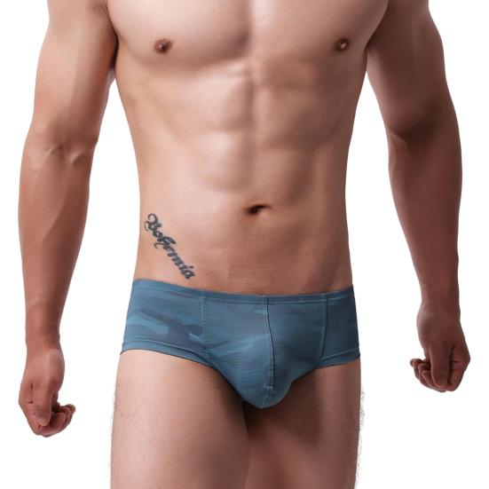 Männer Boxershorts Low Rise U-Convex Slim Fit Shorts Unterwäsche Bunter Druck Hohe XL blau von Joom DACH