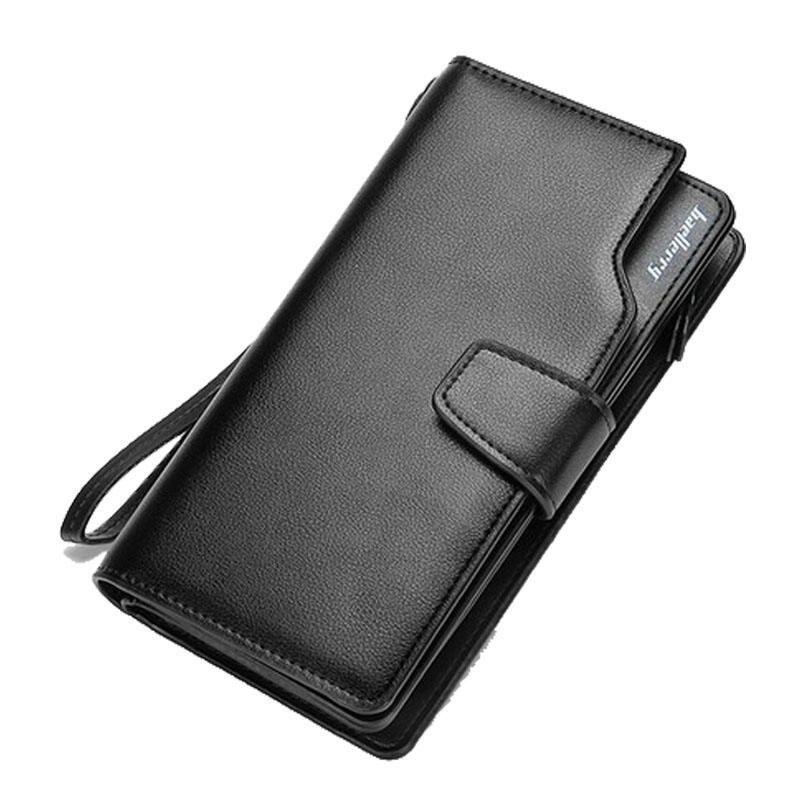 Männer Brieftaschen Design Geldbörse Casual Kupplung Marke Leder Lange Marke Handtaschen Für Männliche Kartenhalter schwarz von Joom DACH