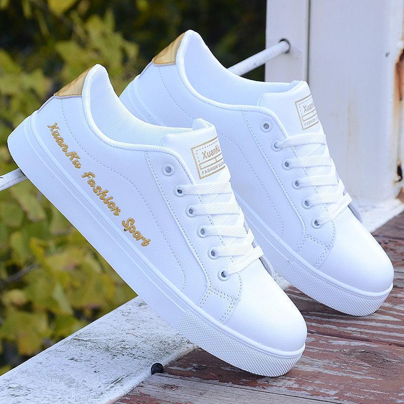 Männer Casual Sportschuhe Pu Leder Schuhe Sneakers Herrenmode Trend Weiße Schuhe 40 gold von Joom DACH