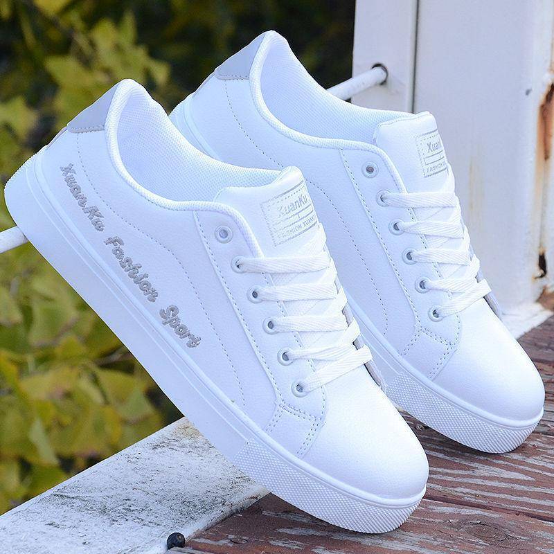 Männer Casual Sportschuhe Pu Leder Schuhe Sneakers Herrenmode Trend Weiße Schuhe 43 grau von Joom DACH