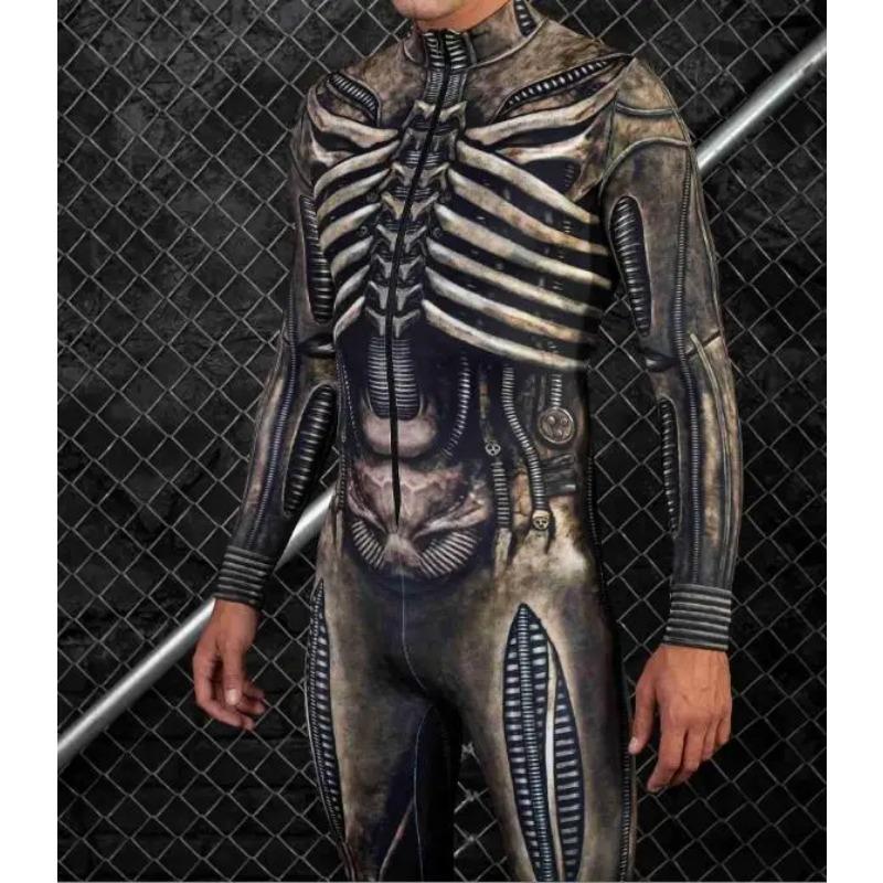 Männer Erwachsene Steampunk Bodys Die Zukunft Roboter CyberPunk Overall Halloween Urlaub Partei Cosplay Kostüm Alien Strampler Zentai L von Joom DACH