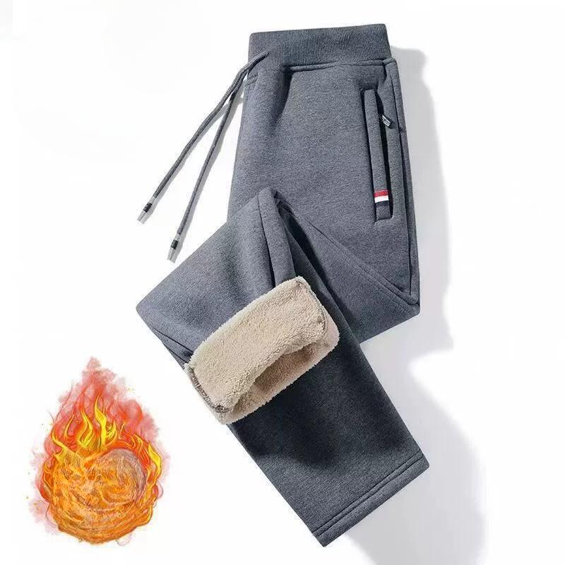 Männer Fitness Sportswear Trainingsanzug Böden Jogginghose Hosen Trainingshose Herren Jogger M-5XL Winter Lammwolle Warme Casual Hosen 5XL von Joom DACH