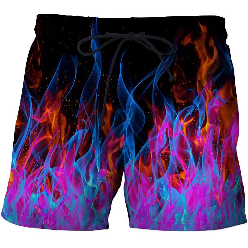 Männer Flame Graphic Beach Pants 3D-gedruckte, schnell trocknende Shorts Herrenshorts Lässige Sporthose Bermudashorts Badehose 6XL von Joom DACH