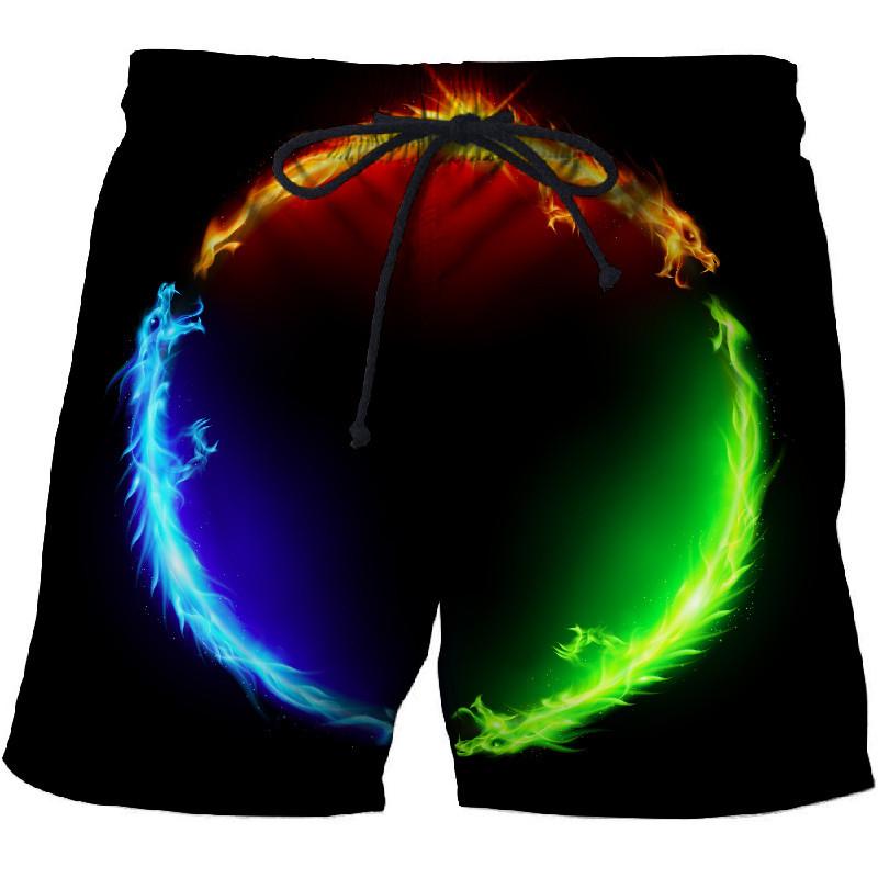 Männer Flame Graphic Beach Pants 3D-gedruckte, schnell trocknende Shorts Herrenshorts Lässige Sporthose Bermudashorts Badehose XL von Joom DACH
