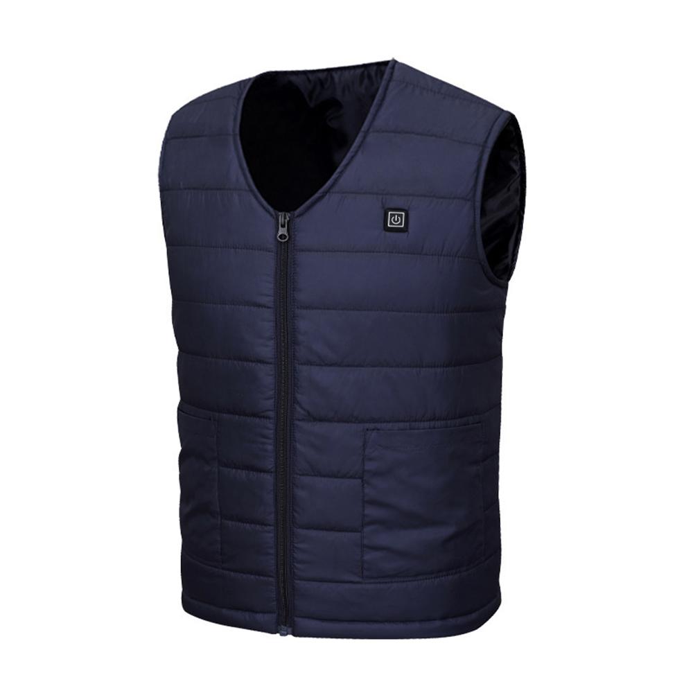 Männer Frauen 10 Heizzonen Isolierte Beheizte Weste USB Elektrische Ladejacke Angeln Camping Outdoor Kältebeständig Waschbar Beheizte Weste XXL blau von Joom DACH