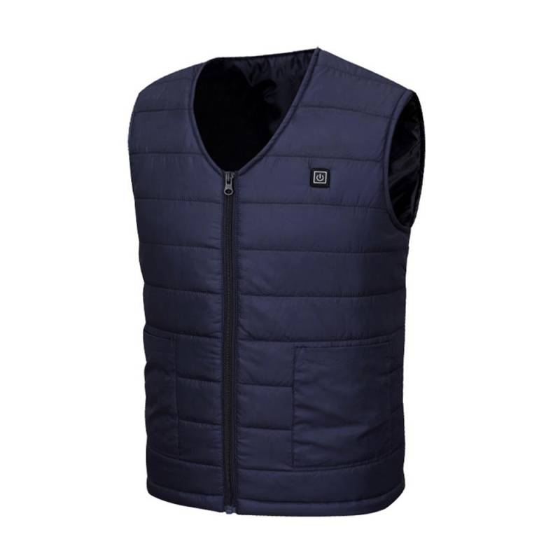 Männer Frauen 10 Heizzonen Isolierte Beheizte Weste USB Elektrische Ladejacke Angeln Camping Outdoor Kältebeständig Waschbar Beheizte Weste XXL blau von Joom DACH