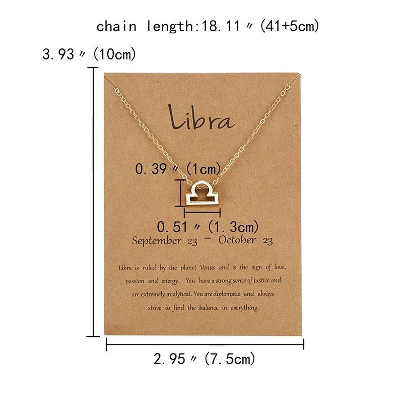 Männer Frauen 12 Horoskop Sternzeichen Anhänger Halskette Widder Löwe 12 Konstellationen Schmuck Kinder Weihnachtsgeschenk Golden/Libra von Joom DACH