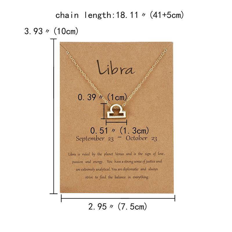 Männer Frauen 12 Horoskop Sternzeichen Anhänger Halskette Widder Löwe 12 Konstellationen Schmuck Kinder Weihnachtsgeschenk Golden/Libra von Joom DACH