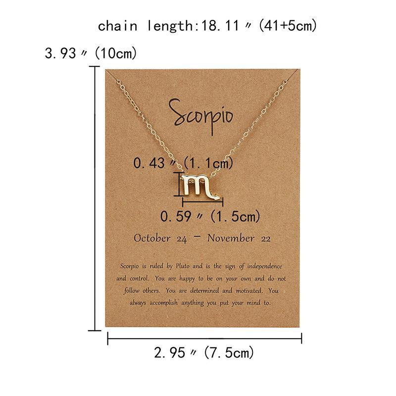 Männer Frauen 12 Horoskop Sternzeichen Anhänger Halskette Widder Löwe 12 Konstellationen Schmuck Kinder Weihnachtsgeschenk Golden/Scorpio von Joom DACH