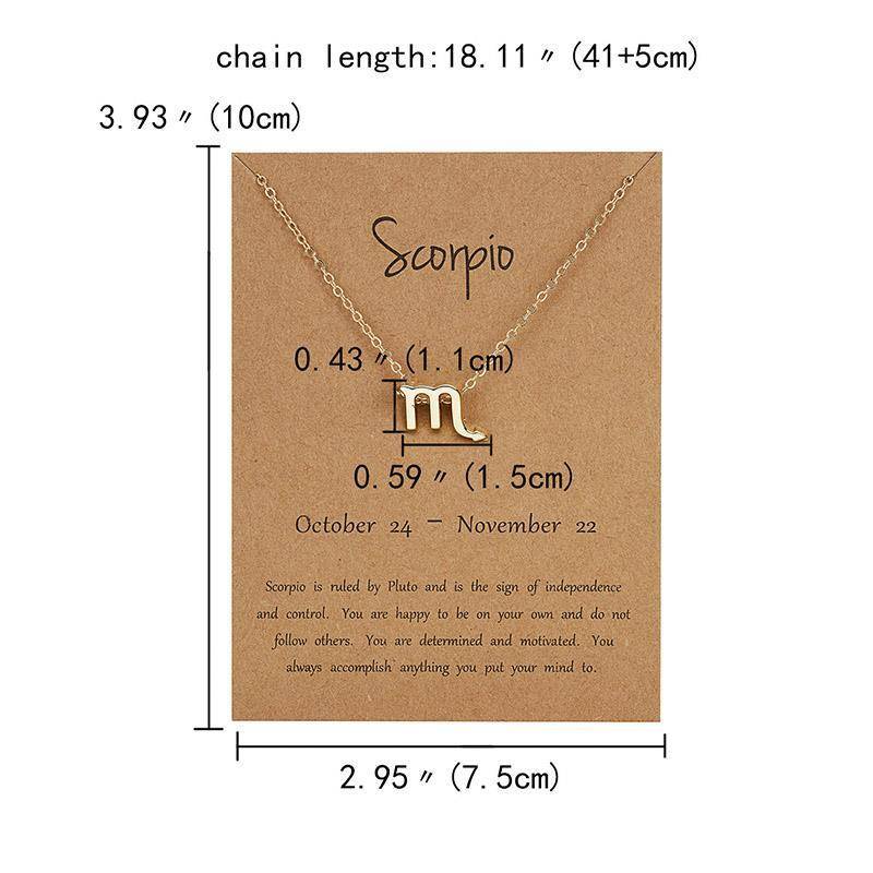 Männer Frauen 12 Horoskop Sternzeichen Anhänger Halskette Widder Löwe 12 Konstellationen Schmuck Kinder Weihnachtsgeschenk Golden/Scorpio von Joom DACH
