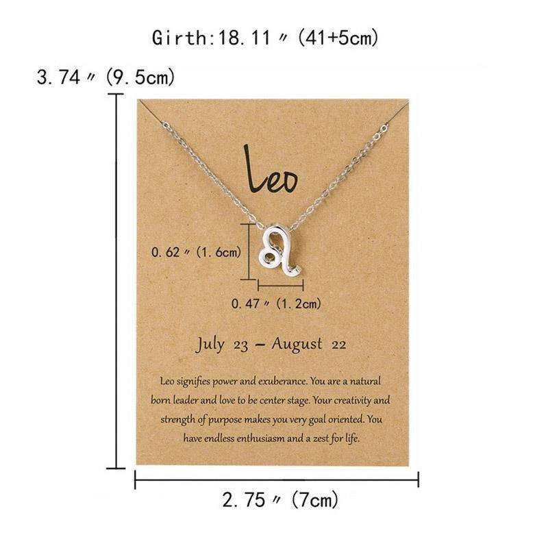 Männer Frauen 12 Horoskop Sternzeichen Anhänger Halskette Widder Löwe 12 Konstellationen Schmuck Kinder Weihnachtsgeschenk Silver/Leo von Joom DACH