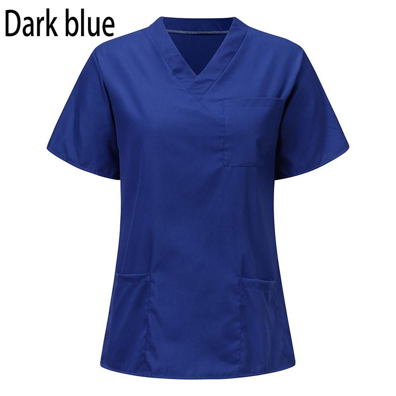 Männer Frauen Arbeitskleidung Krankenpflege Uniform Bluse Kurzarm V-Ausschnitt Scrub Tops mit Tasche L von Joom DACH