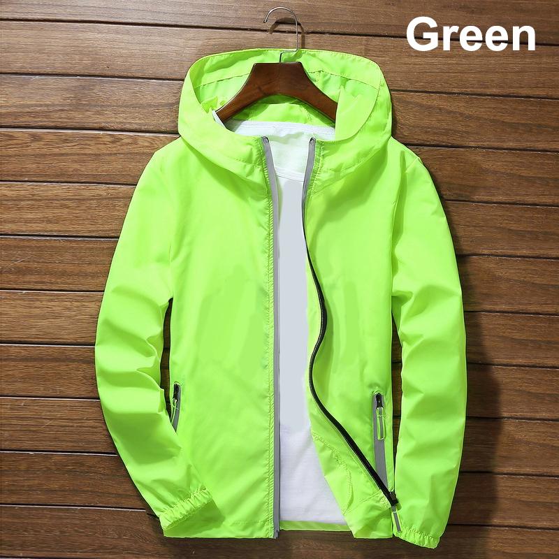 Männer Frauen Casual Dünne Reißverschluss Kapuzenjacke Unisex UV-Schutz Windjacke Lose Stehkragen Jacken 5XL von Joom DACH