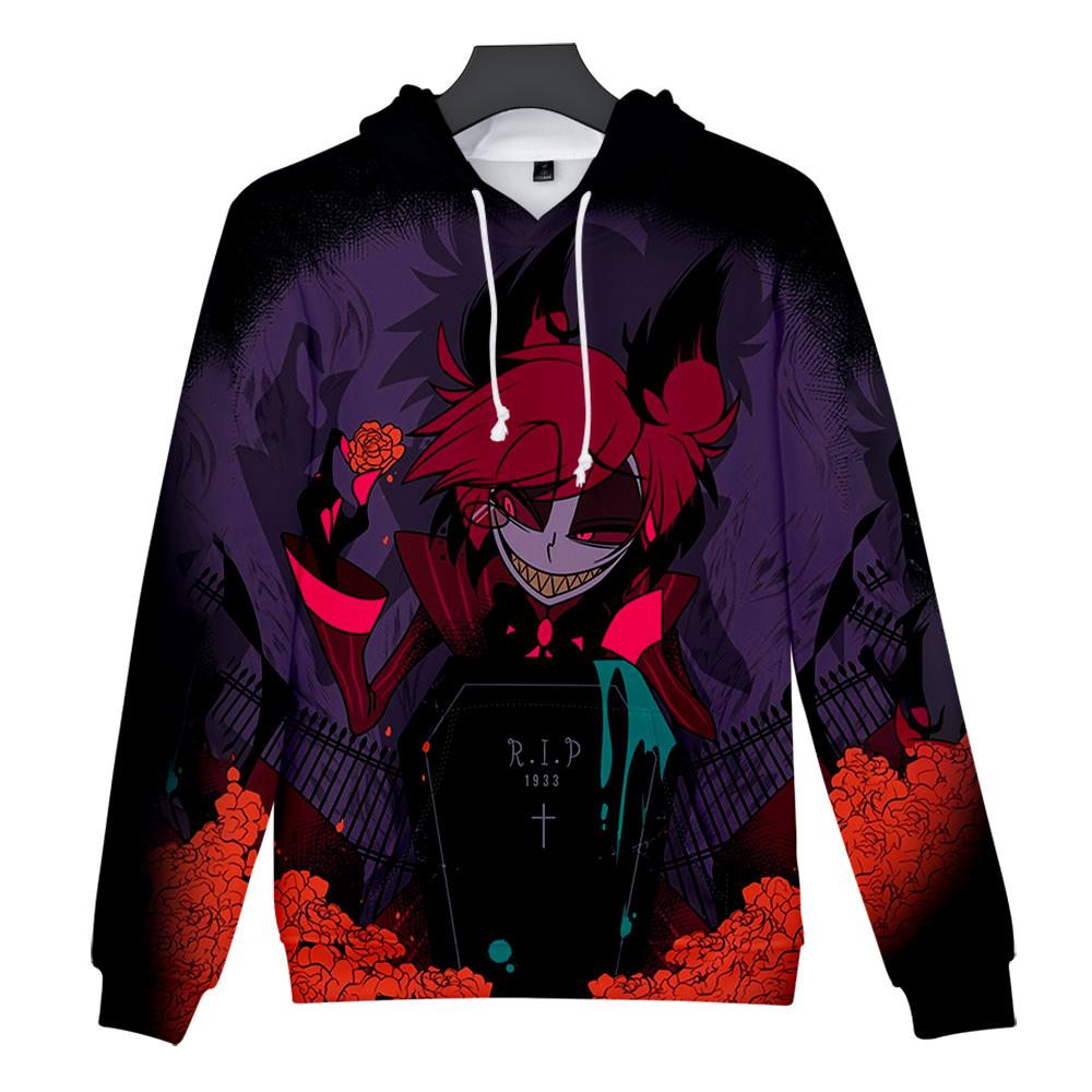 Männer Frauen Fleece Mit Kapuze Hazbin Hotel Gedruckt Frühling Herbst Pullover Sweatshirt Mode Hoodie Lässige Hip Hop Neue Männer Trainingsanzug Streetwear XXXL von Joom DACH