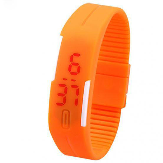 Männer Frauen Mode Silikon Rot LED Sport Armband Touch Digital Armbanduhr von Joom DACH