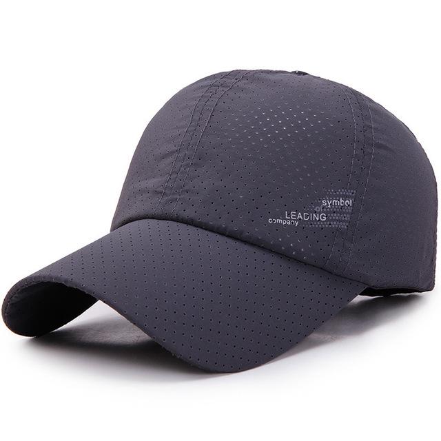 Männer Frauen Sommer Baseball Kappe Schnell Trocknend Hüte Unisex Atmungsaktive Sport Reine Farbe Snapback Hut Golf Caps Knochen Hut dunkelgrau von Joom DACH