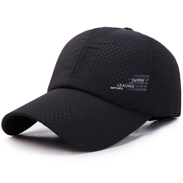 Männer Frauen Sommer Baseball Kappe Schnell Trocknend Hüte Unisex Atmungsaktive Sport Reine Farbe Snapback Hut Golf Caps Knochen Hut schwarz von Joom DACH