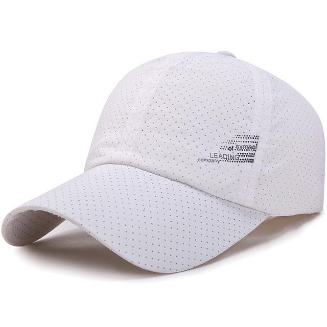 Männer Frauen Sommer Baseball Kappe Schnell Trocknend Hüte Unisex Atmungsaktive Sport Reine Farbe Snapback Hut Golf Caps Knochen Hut weiß von Joom DACH
