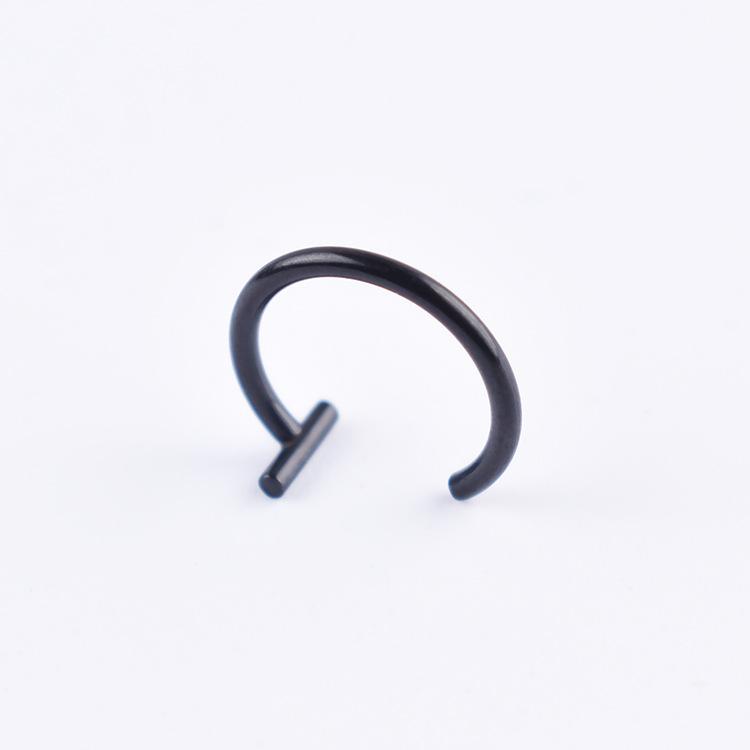 Männer Frauen Trendy Titan Stahl Punk Clip Auf Gefälschte Piercing Ohr Nase Lip Ringe Unisex Nasenring Frauen Septum Körperschmuck 1.0*10mm schwarz von Joom DACH