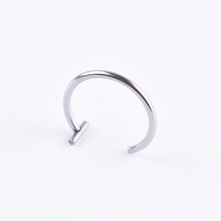 Männer Frauen Trendy Titan Stahl Punk Clip Auf Gefälschte Piercing Ohr Nase Lip Ringe Unisex Nasenring Frauen Septum Körperschmuck 1.0*8mm silber von Joom DACH