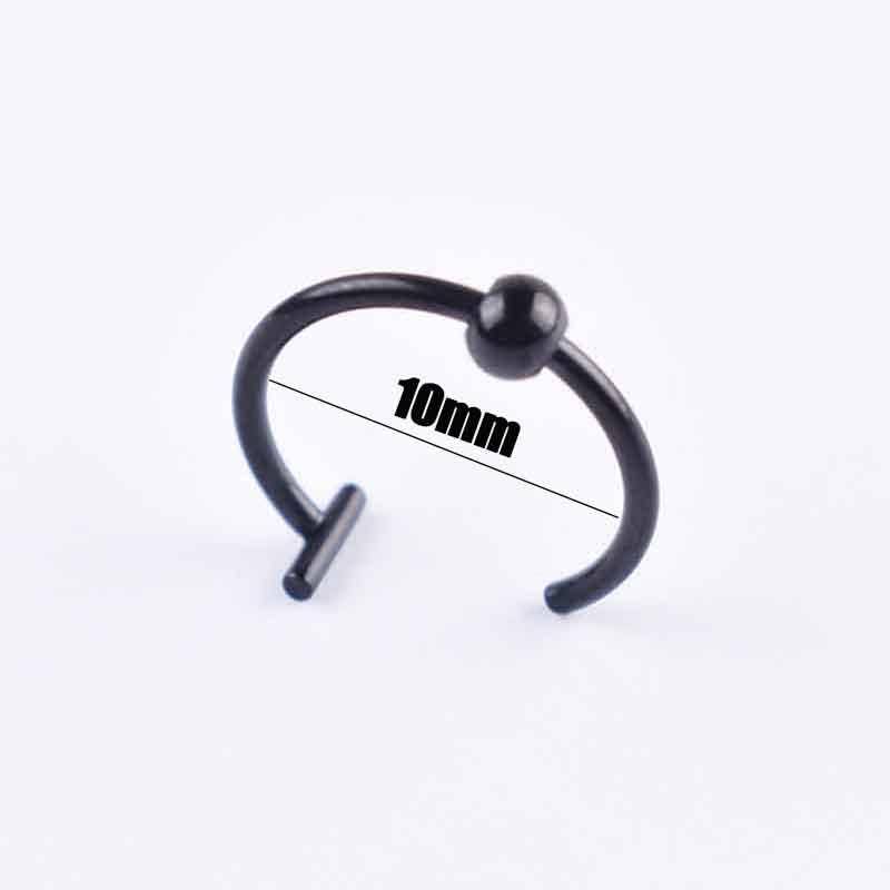 Männer Frauen Trendy Titan Stahl Punk Clip auf Gefälschte Piercing Ohr Nase Lip Ringe Unisex Nase Ring Frauen Septum körper Schmuck Black 1.0*10*3mm von Joom DACH